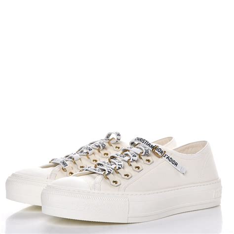 walk n dior low top trainer in white canvas|Walk'n'Dior Sneaker White Cotton Canvas .